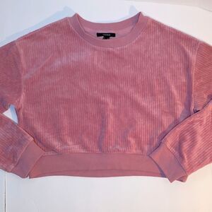 NEW...Blush Pink ribbed velour shirt size M (medium) from Forever21